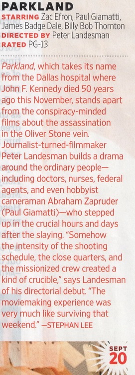 Parkland out September 20th